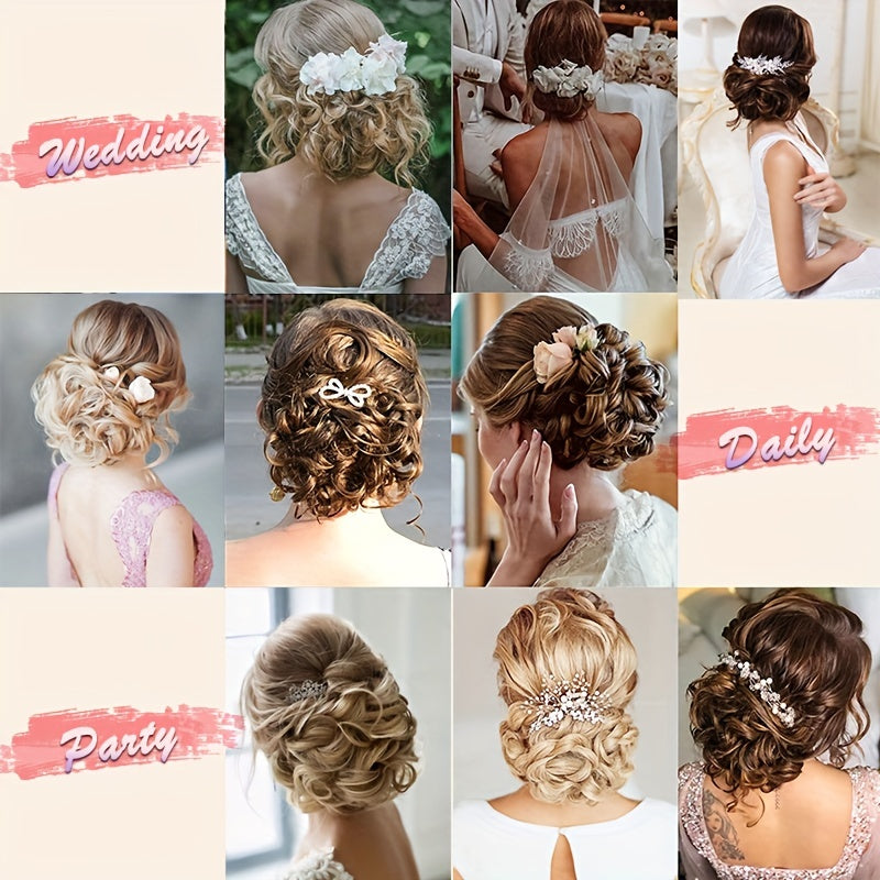 A Messy Short Lady's Hairstyle With A Clip-on Curly Hair Bun