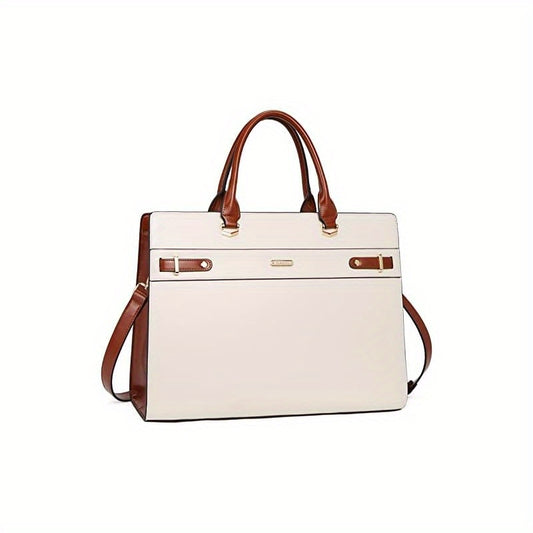 Laptop Tote Bag for Women 15.6 Inch Shoulder Tote Bag Faux Leather Briefcase for Women Large Capacity Handbag Bags