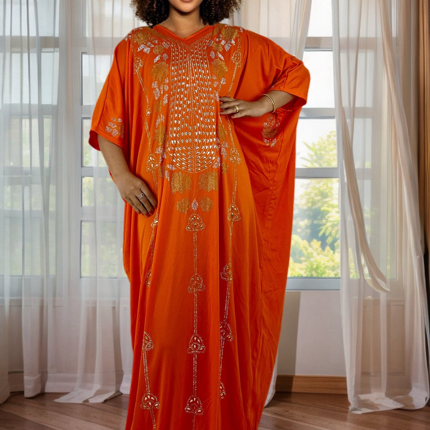 Plus Size, Women's Turkish Abaya Long Kaftan - Elegant Islamic Gown with Voluminous flowy design, Non-Transparent Full Coverage Dress for Everyday & Special Occasions