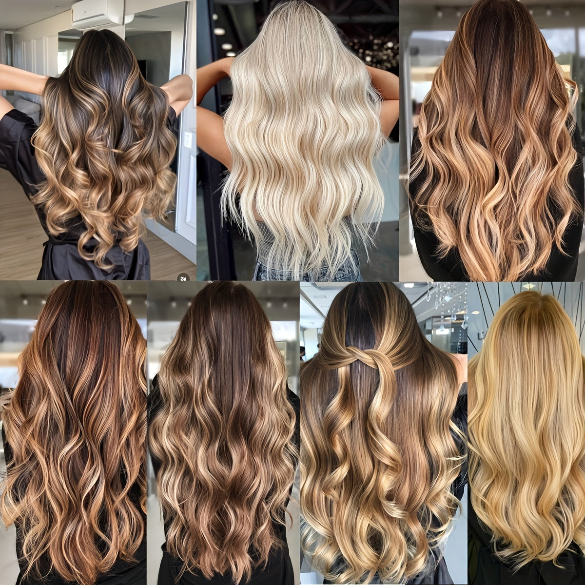 4Pcs/set 22inch Long Curly Hairpieces Ombre Hairpieces for Women