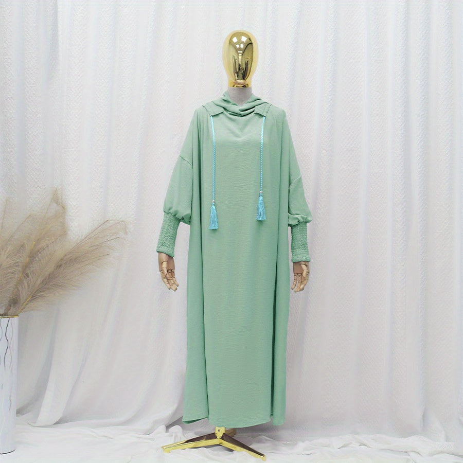 Women's Islamic Prayer Dress & Modest Jibab Abaya - Soft Pink (Pastel) Full Coverage Hijab Robe with Sleeves, for Ramadan, Travel, Daily Prayer - Muslim Kaftan, Muslimah Clothing, Modestwear Outfit, Elegant Drape, Breathable Fabric