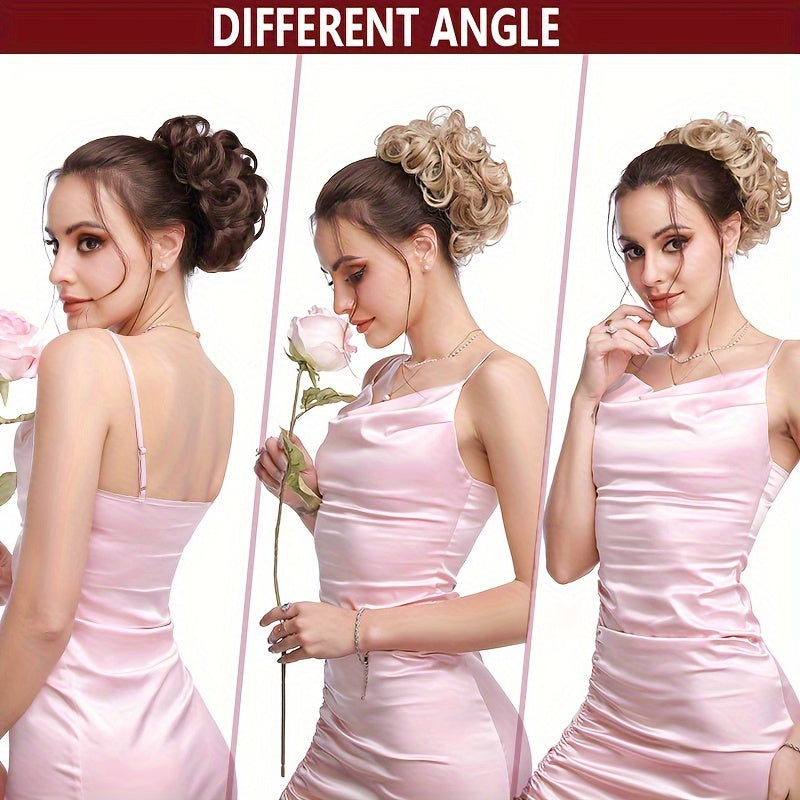 Curly Bun Extensions Scrunchie Combs In Messy Bun Hair Piece For Women