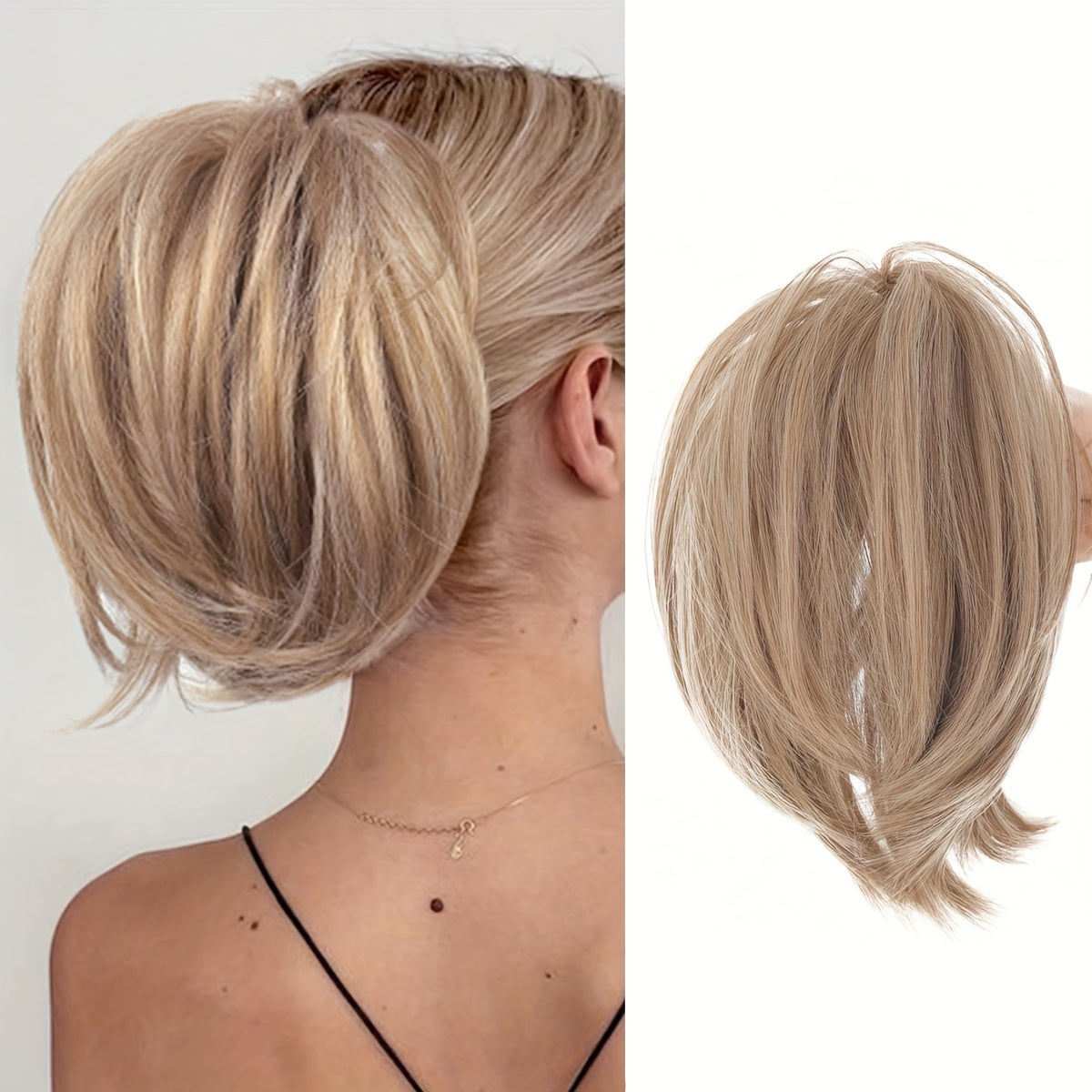 Messy Bun Hair Clip For Women | Straight Ponytail Extension 8inch Black