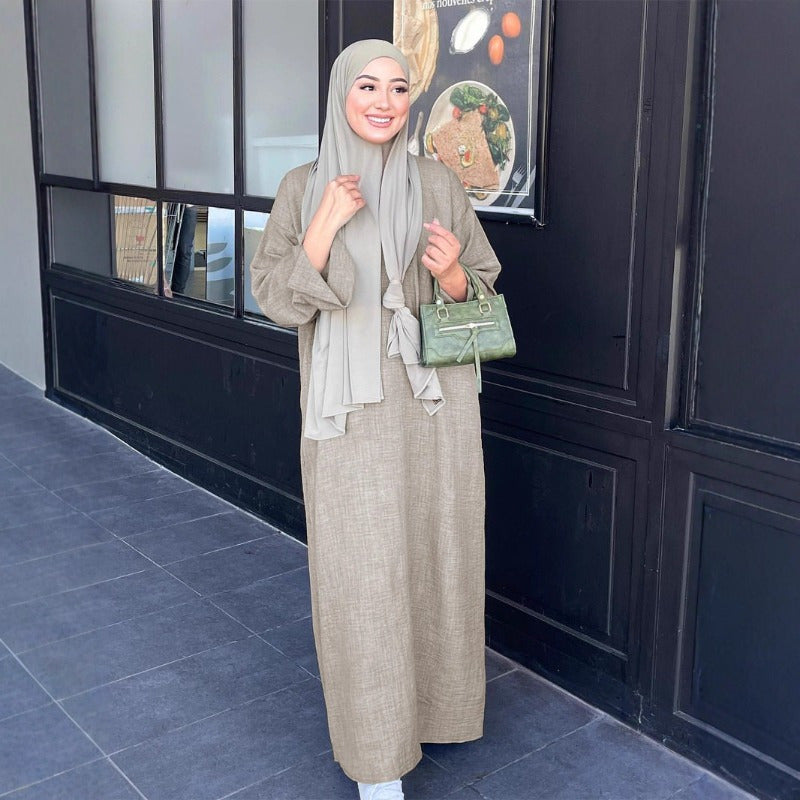 Women's Islamic Abaya Burqa - Elegant Middle Eastern Robe with Loose Fit, Modest Muslim Gown for Everyday & Special Occasions - Available in Olive Green/, Islamic Clothing for Women