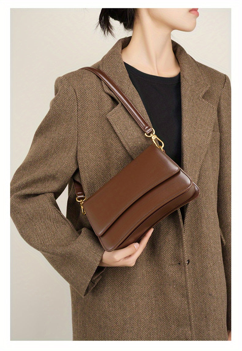 New Leather Bag High Quality Leather Single Shoulder Crossbody Shoulder Bag, 2025 New Versatile Underarm Bag for Women
