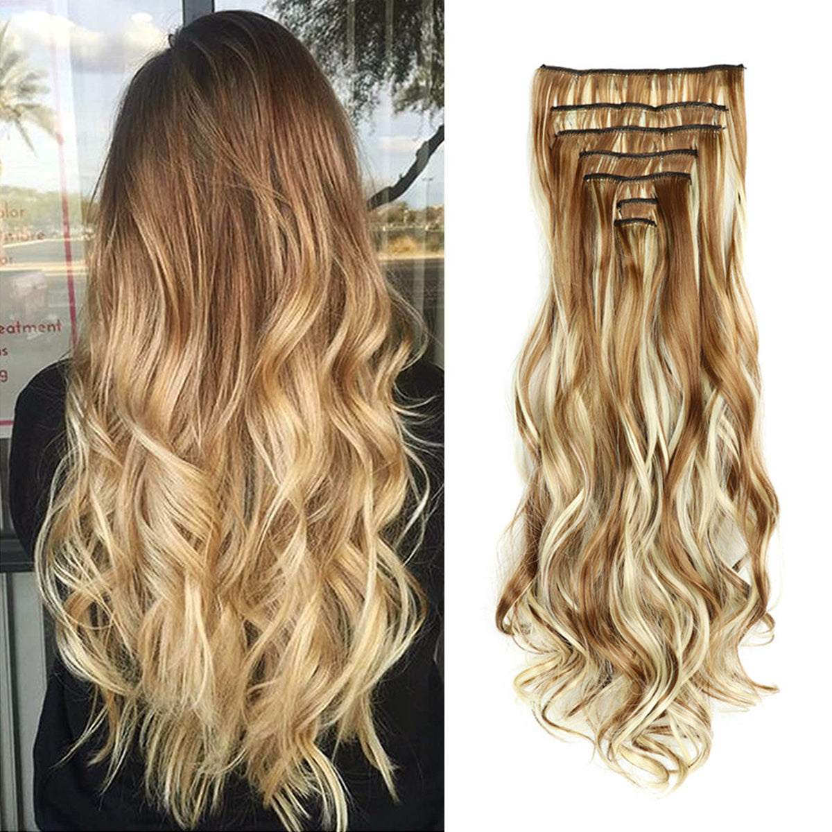 22 Inch Full Head Clip In Hair Extensions