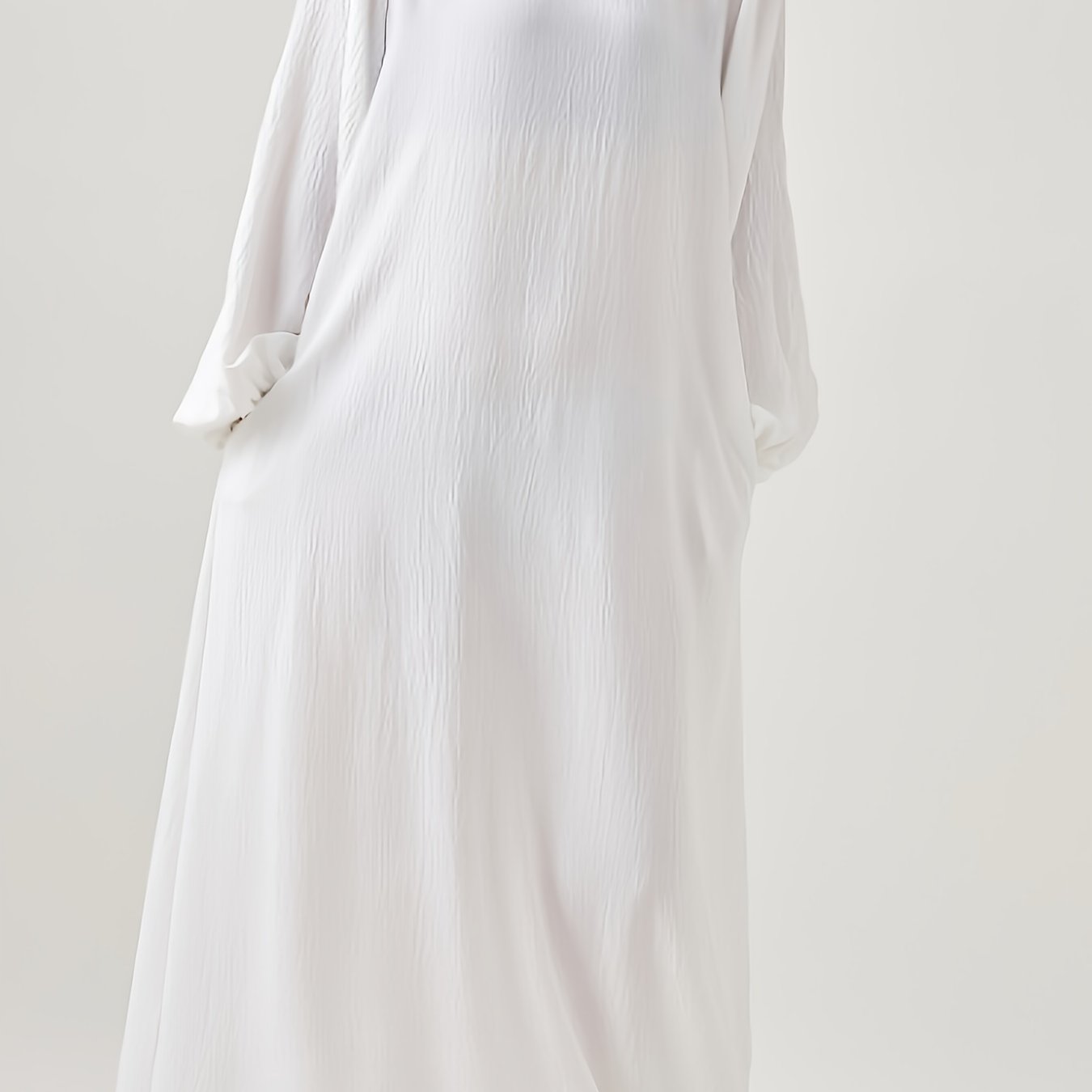 Polyester Muslim Pakistani Abaya - Comfortable, Casual, Solid Color with Bubble Pleats, Elastic Cuffs, Flowy Hem, Machine Washable