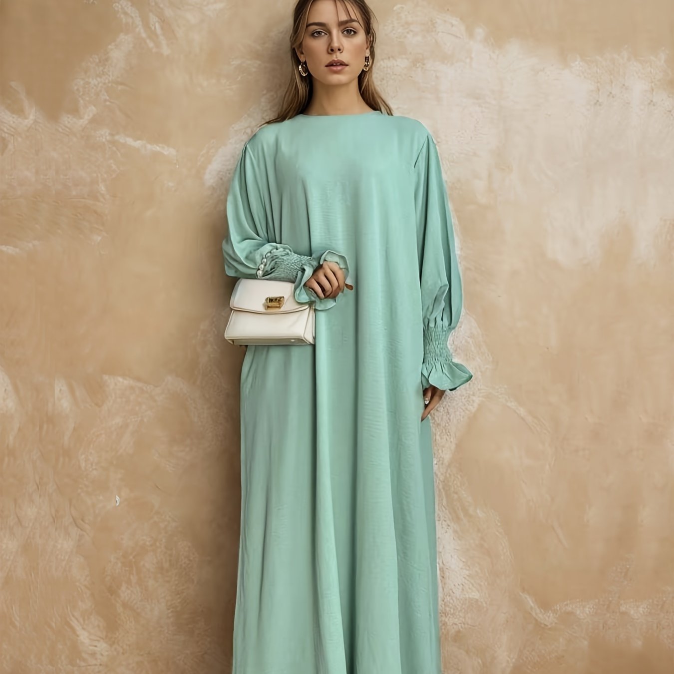 Soft Crepe Material With Pocket Muslim Lady Abaya Prayer Abaya