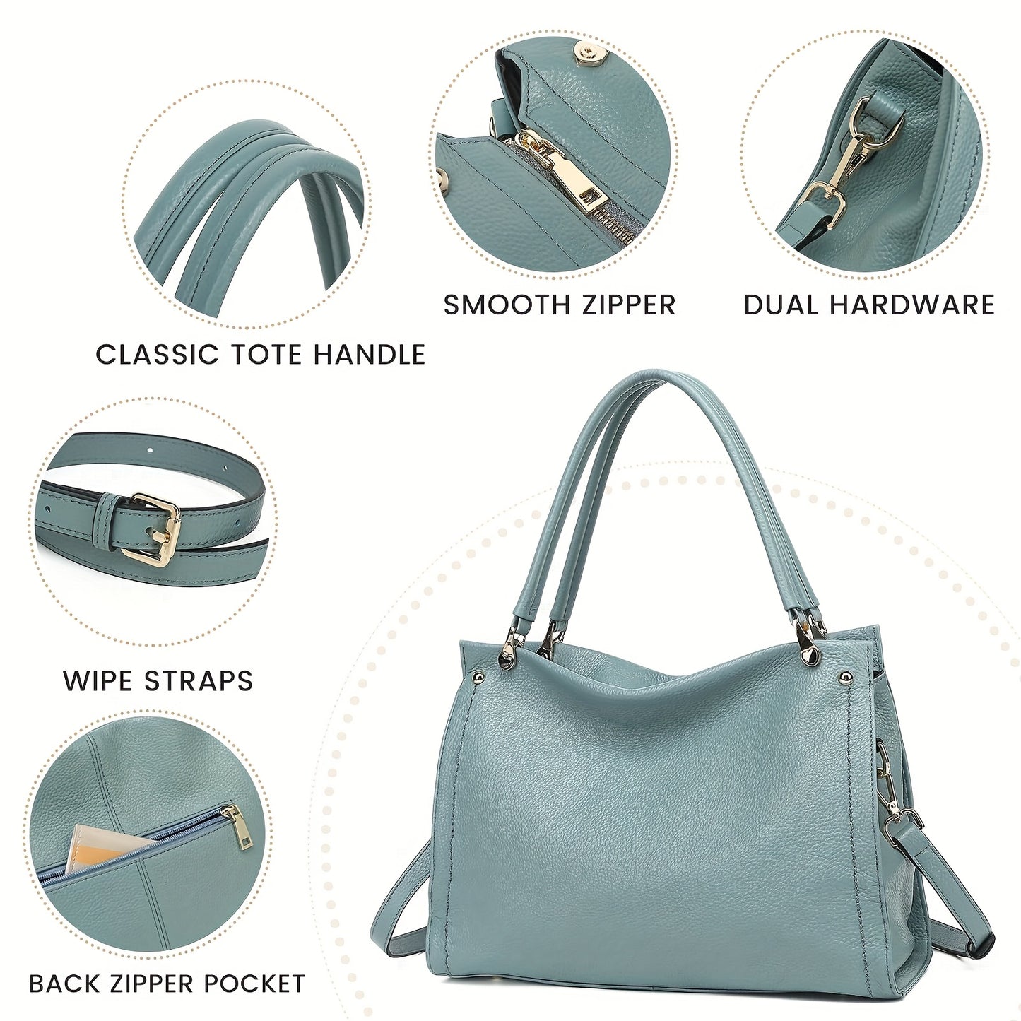 Elegant Leather Handbag, Women's Tote Bag, Versatile Single Shoulder Sling Bag