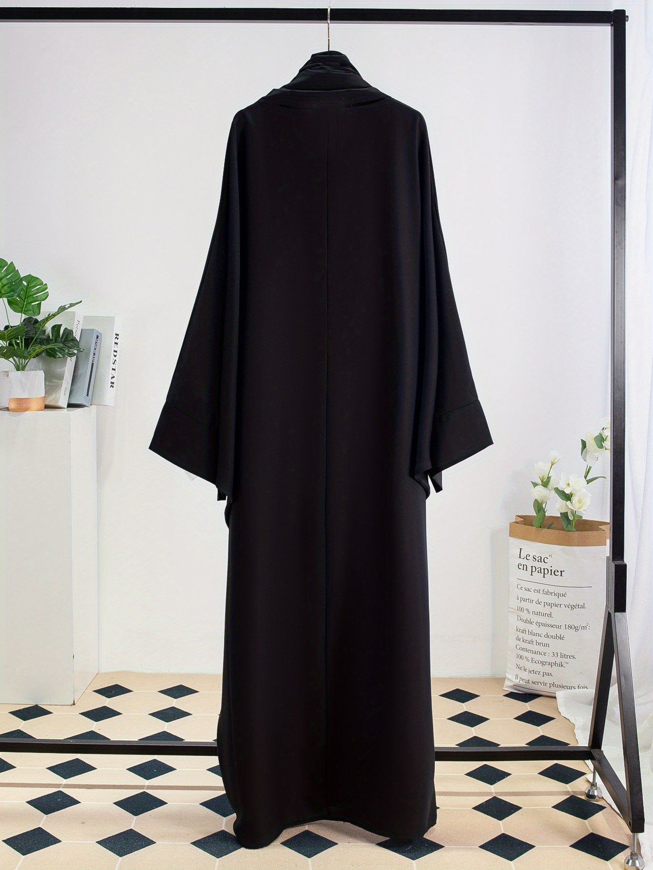 Plus Size Middle Eastern Loose Long Robe Prayer Jilbaab Dress with Matching Headscarf Two-piece Abayas Ethnic Clothing Islamic Conservative Dresses Long Skirt