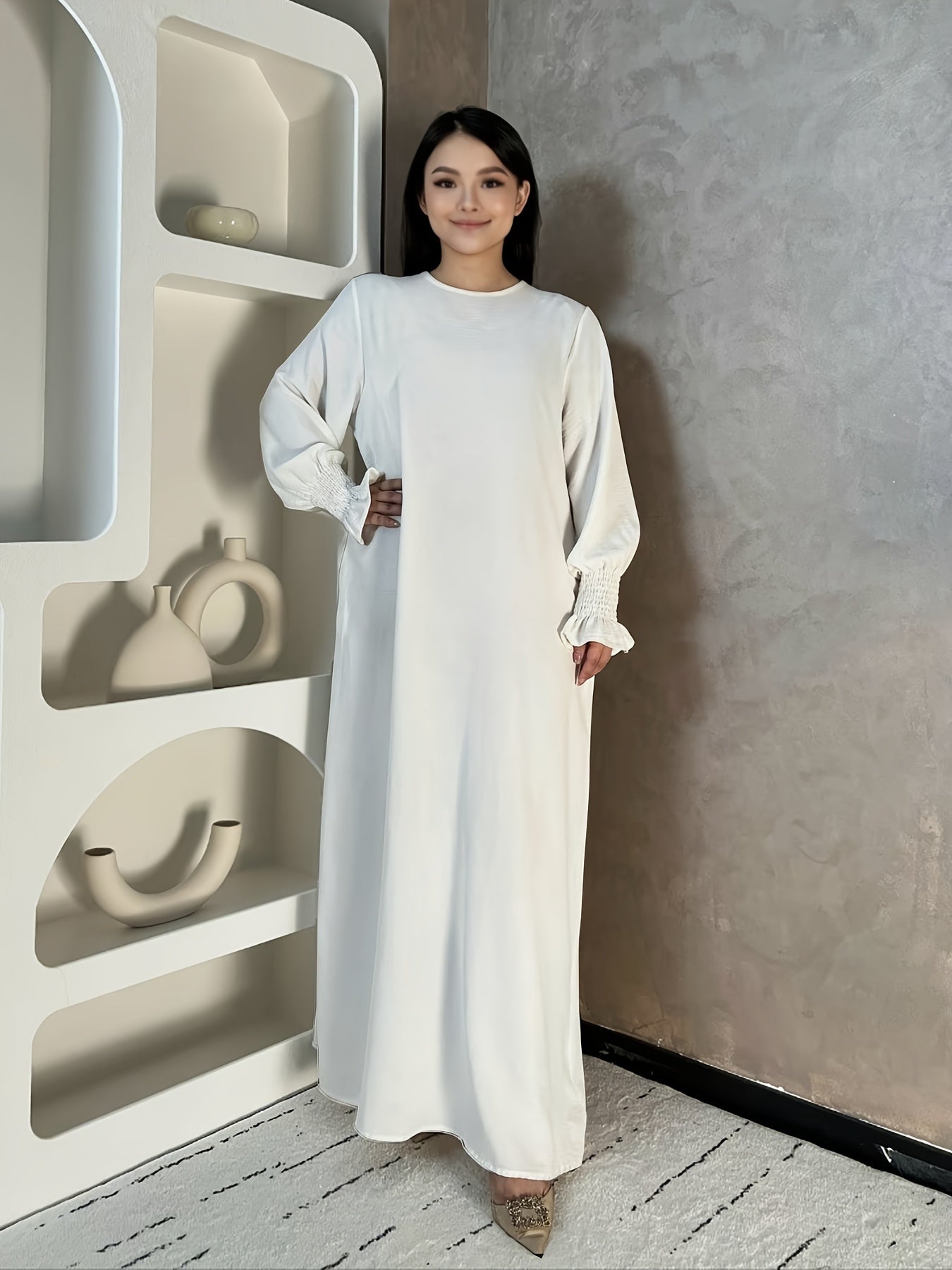 Soft Crepe Material With Pocket Muslim Lady Abaya Prayer Abaya