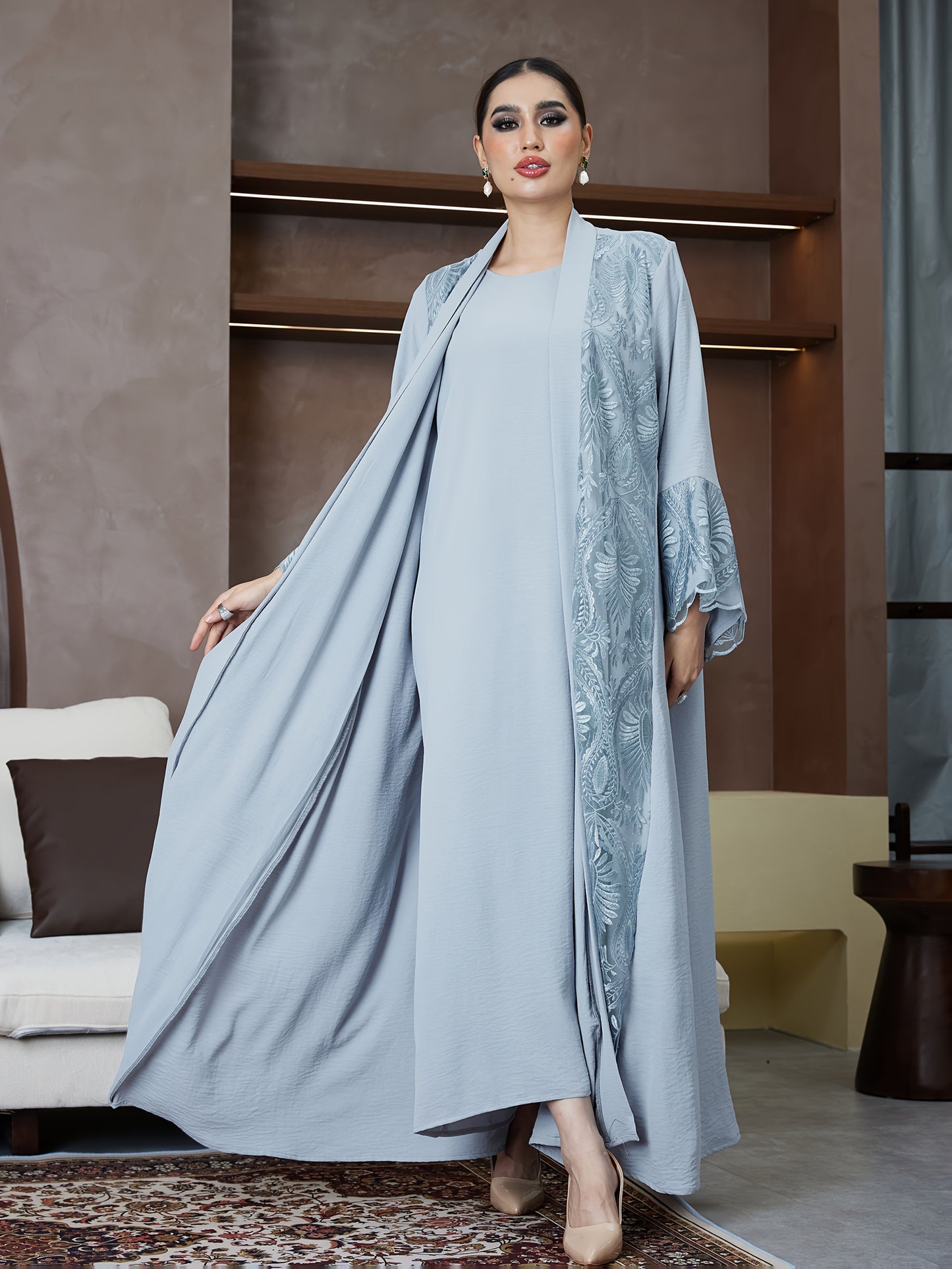 New Abaya for Ramadan, Middle Eastern Arabic Robe, Saudi Arabia, Turkish Muslim Women'S Floral Dress with Comfortable Breathable Fabric, High-End Fashion Paisley Pattern