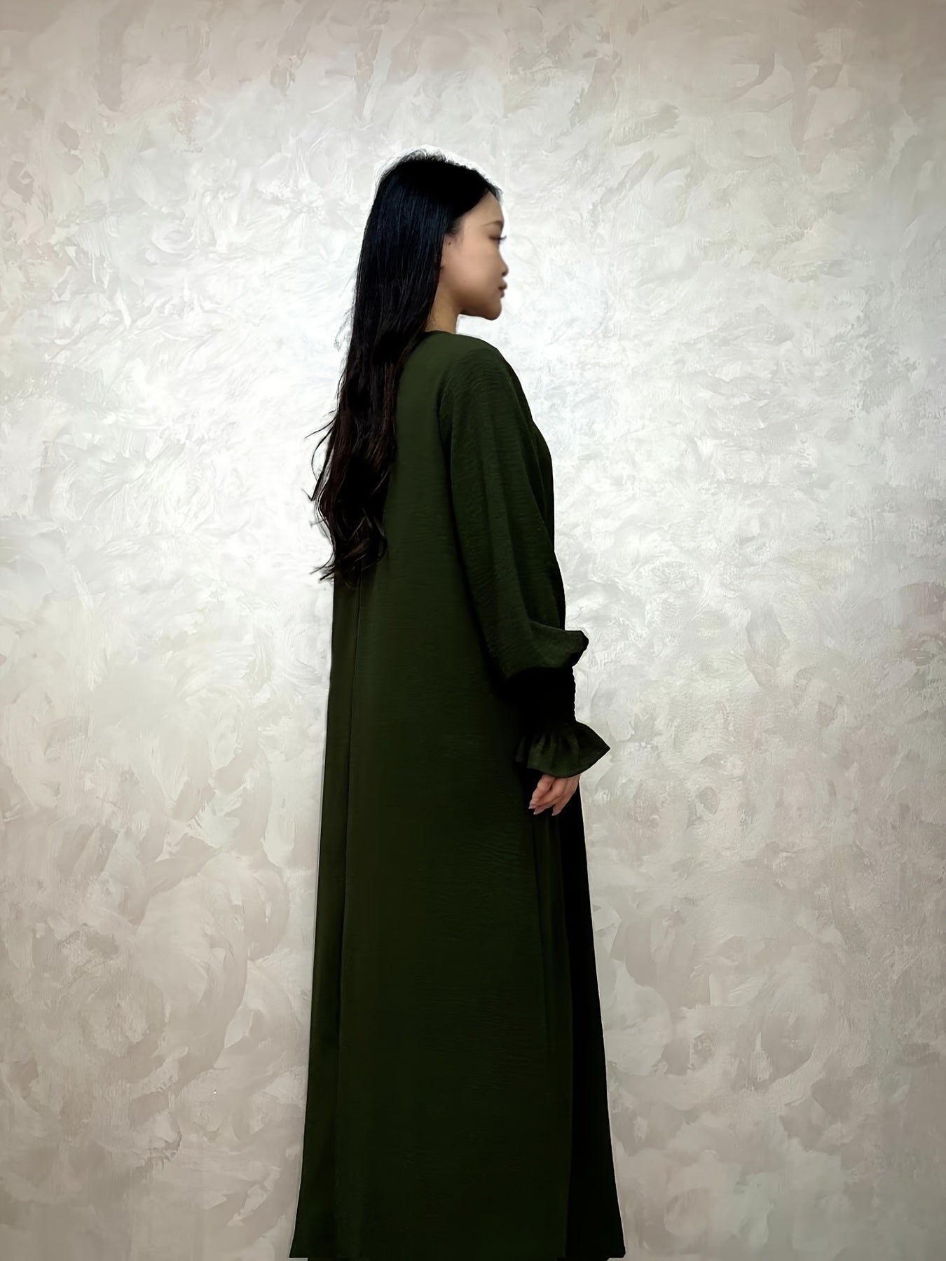 Soft Crepe Material With Pocket Muslim Lady Abaya Prayer Abaya
