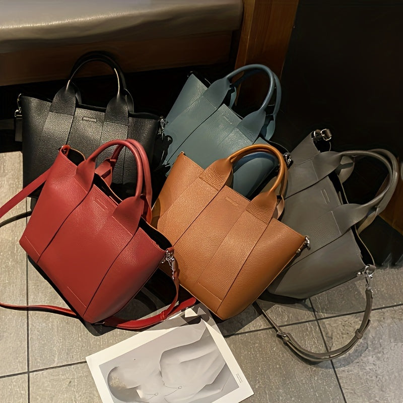 Leather Crossbody Bag Minimalist Leather Handbag, Women's Crossbody Bag, Fashionable Solid Color Handbag, Minimalist Crossbody Bag