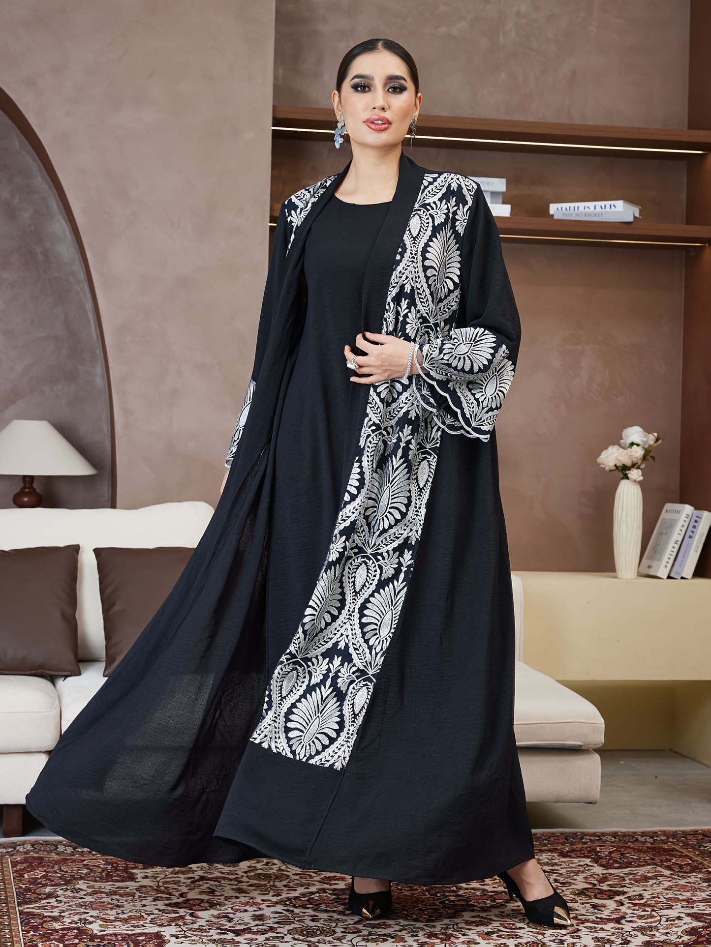 New Abaya for Ramadan, Middle Eastern Arabic Robe, Saudi Arabia, Turkish Muslim Women'S Floral Dress with Comfortable Breathable Fabric, High-End Fashion Paisley Pattern