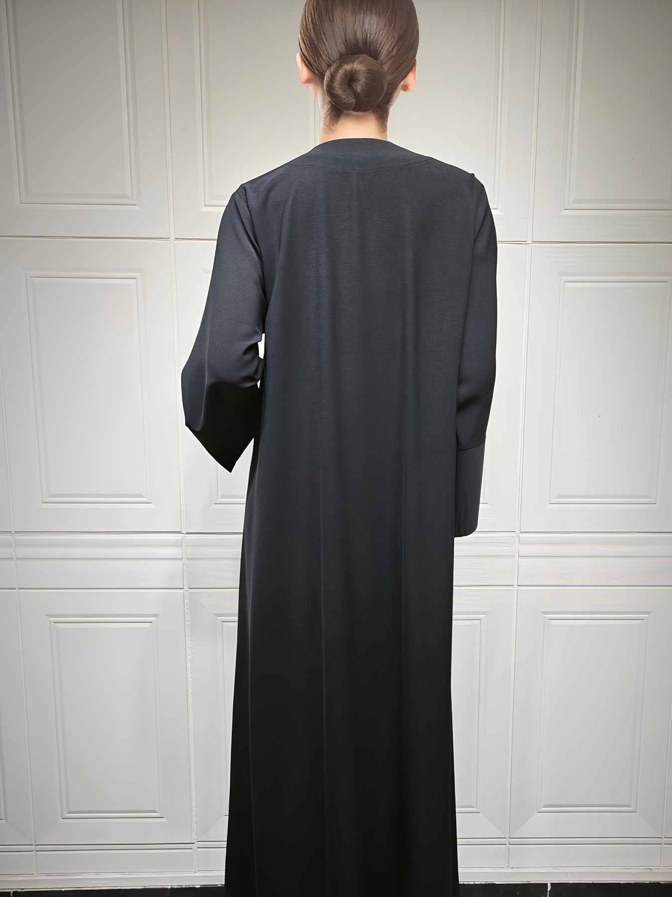 New Hot Middle Eastern Muslim Women's Kaftan Abaya: Black Turkish-Style Elegant Long Dress with Beadwork, Ethnic Party Evening Gown for Ladies