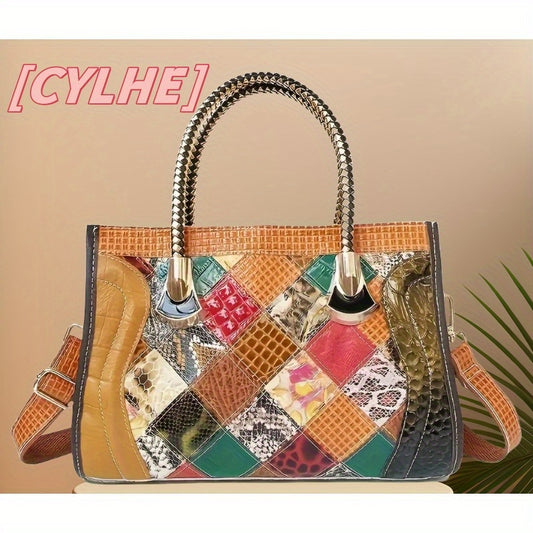 2025 Summer New Women's Portable Color Bump Head Layer Cowhide Leather Tote Woman Bag Fashion Cool Style Large Capacity Fashion Woman Bag