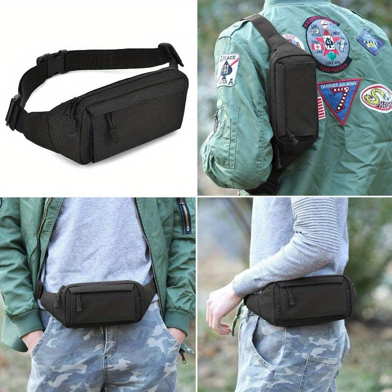 Tactical Fanny Pack Small Military Leather Belt Bag Money Belt Bumbag for Daily Use Travel Hiking Climbing Running