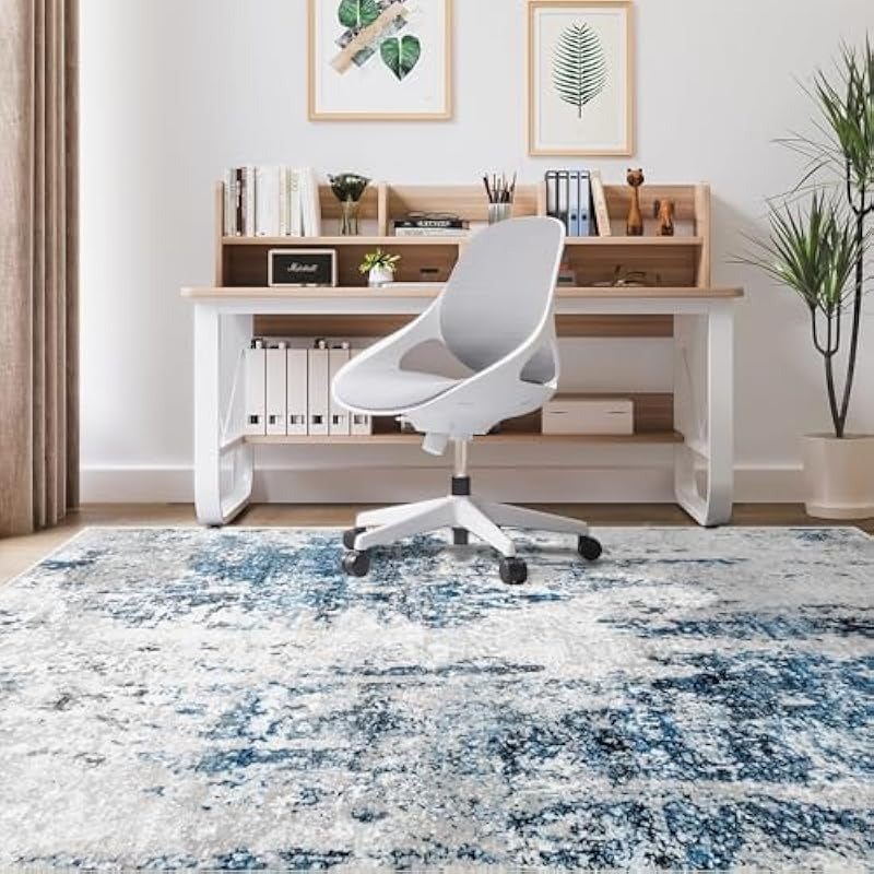 Area Rug, Washable Rug Modern Abstract Bedroom Rug Non-Slip Soft Neutral Area Rug Stain Resistant Throw Rugs for Entryway Kitchen Door Mat Indoor Entrance Laundry