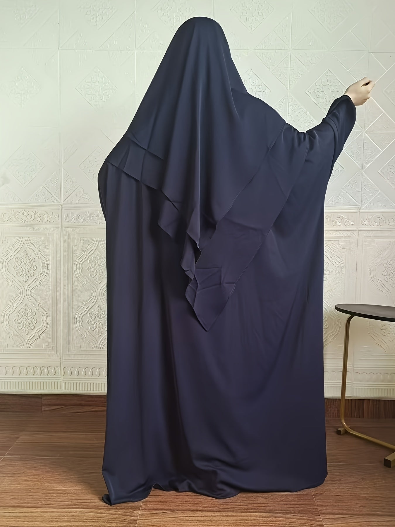 Plus Size - A Set of Elegant Plus Size Women Jilbaab Dresses, Middle East Dubai Solid Color Robe Dress Two Piece Set, Perfect for Ramadan And Islamic Prayers Abaya Femme Women Abaya Dubai Islamic Clothing Abaya Hijab Femme Prayer Jil