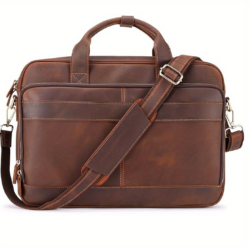 Leather Briefcase For Men, Business Travel Laptop Messenger Bags