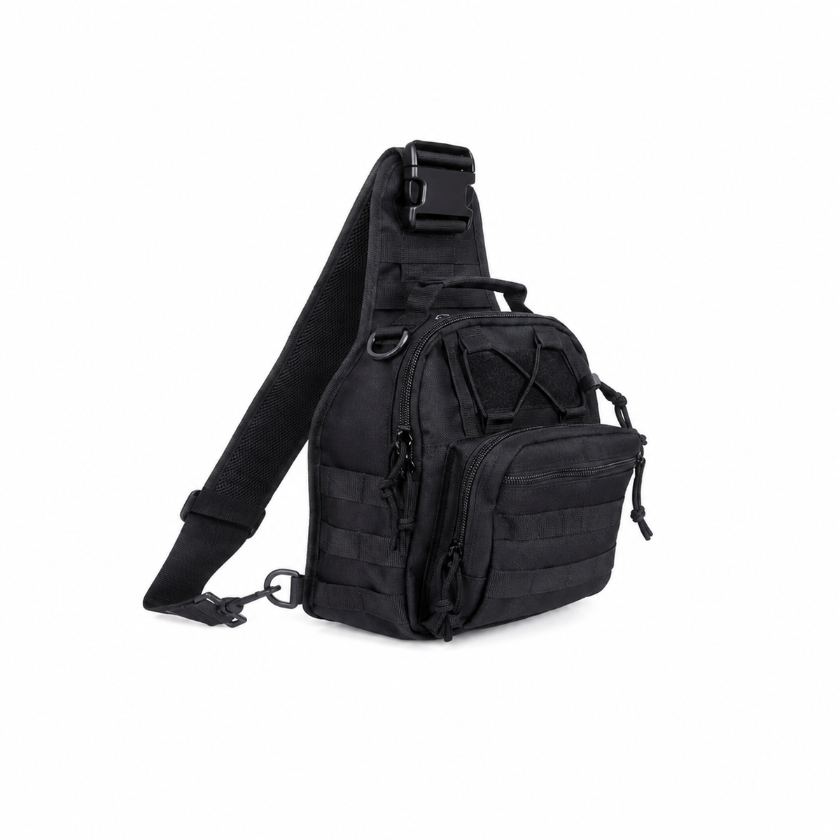 Black Tactical Crossbody Sling Backpack Bag