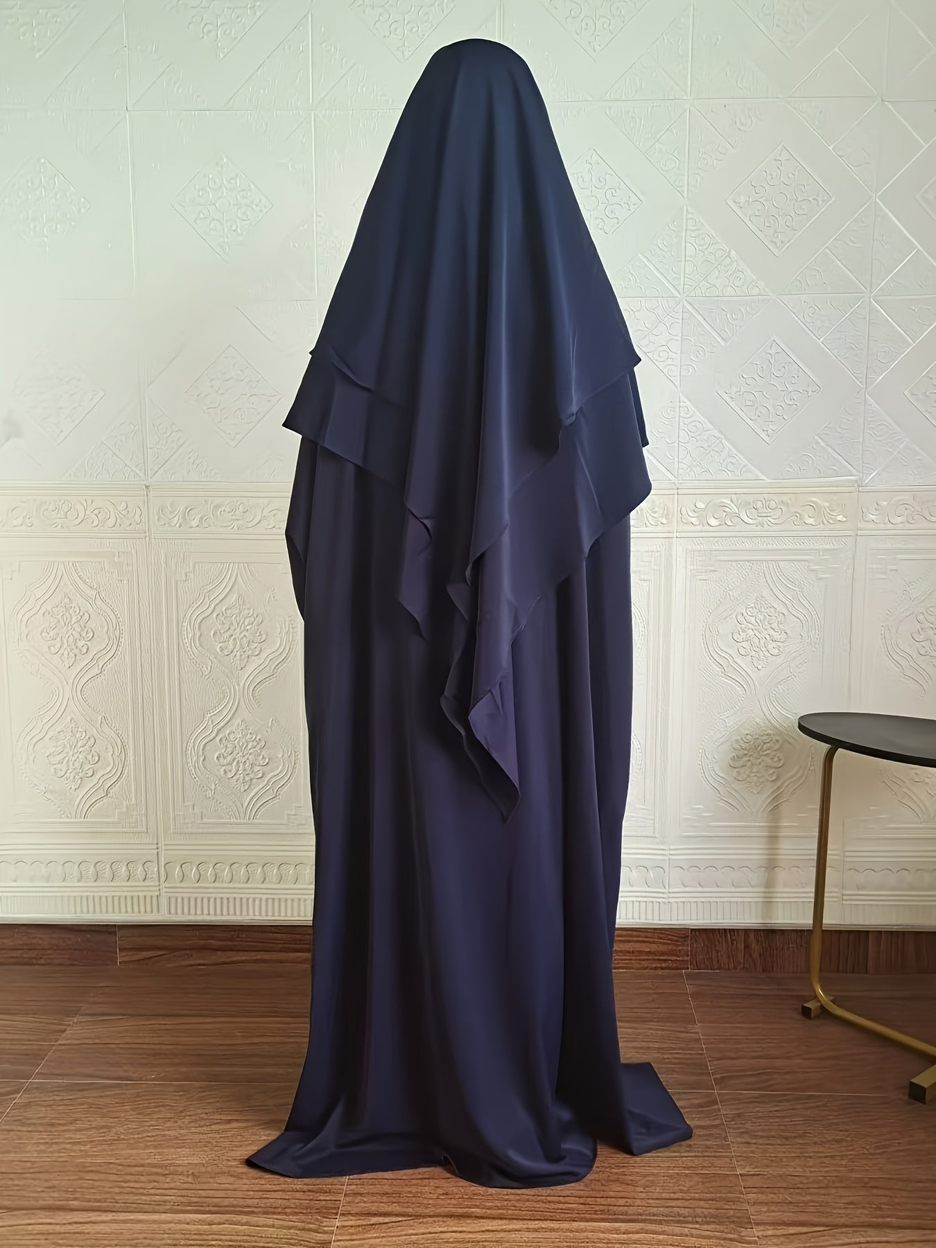 Plus Size - A Set of Elegant Plus Size Women Jilbaab Dresses, Middle East Dubai Solid Color Robe Dress Two Piece Set, Perfect for Ramadan And Islamic Prayers Abaya Femme Women Abaya Dubai Islamic Clothing Abaya Hijab Femme Prayer Jil