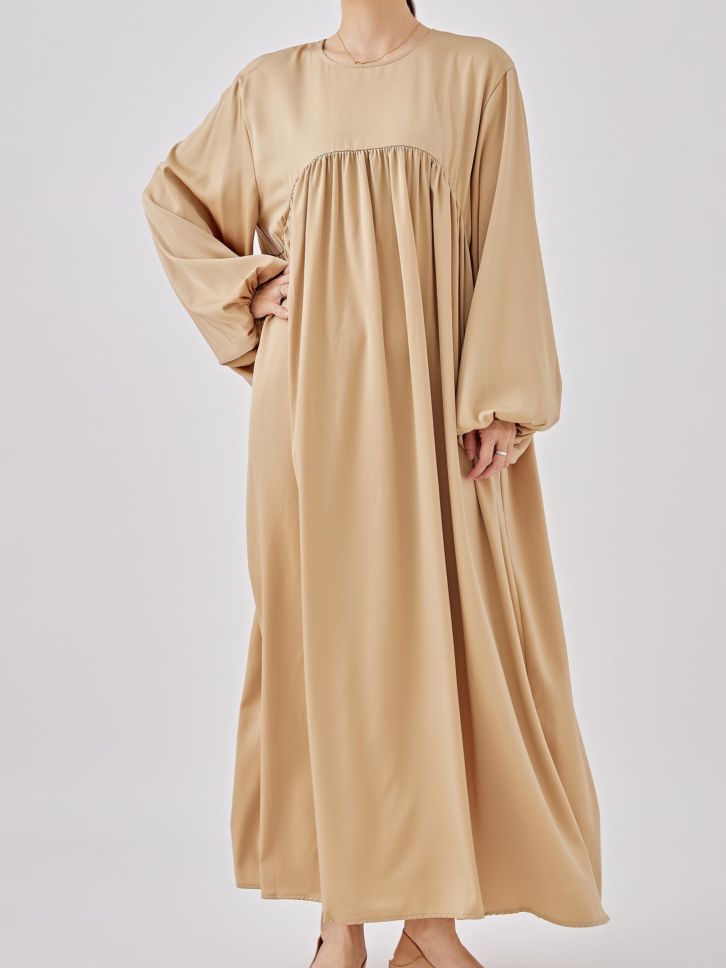 Ramadan Three-Pack Muslim Abaya Dress with Packaging, Soft and Comfortable, Flowing Wide Skirt, Extra Large Sleeves and Cuffs, Elastic