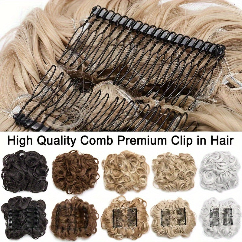 Curly Bun Extensions Scrunchie Combs In Messy Bun Hair Piece For Women