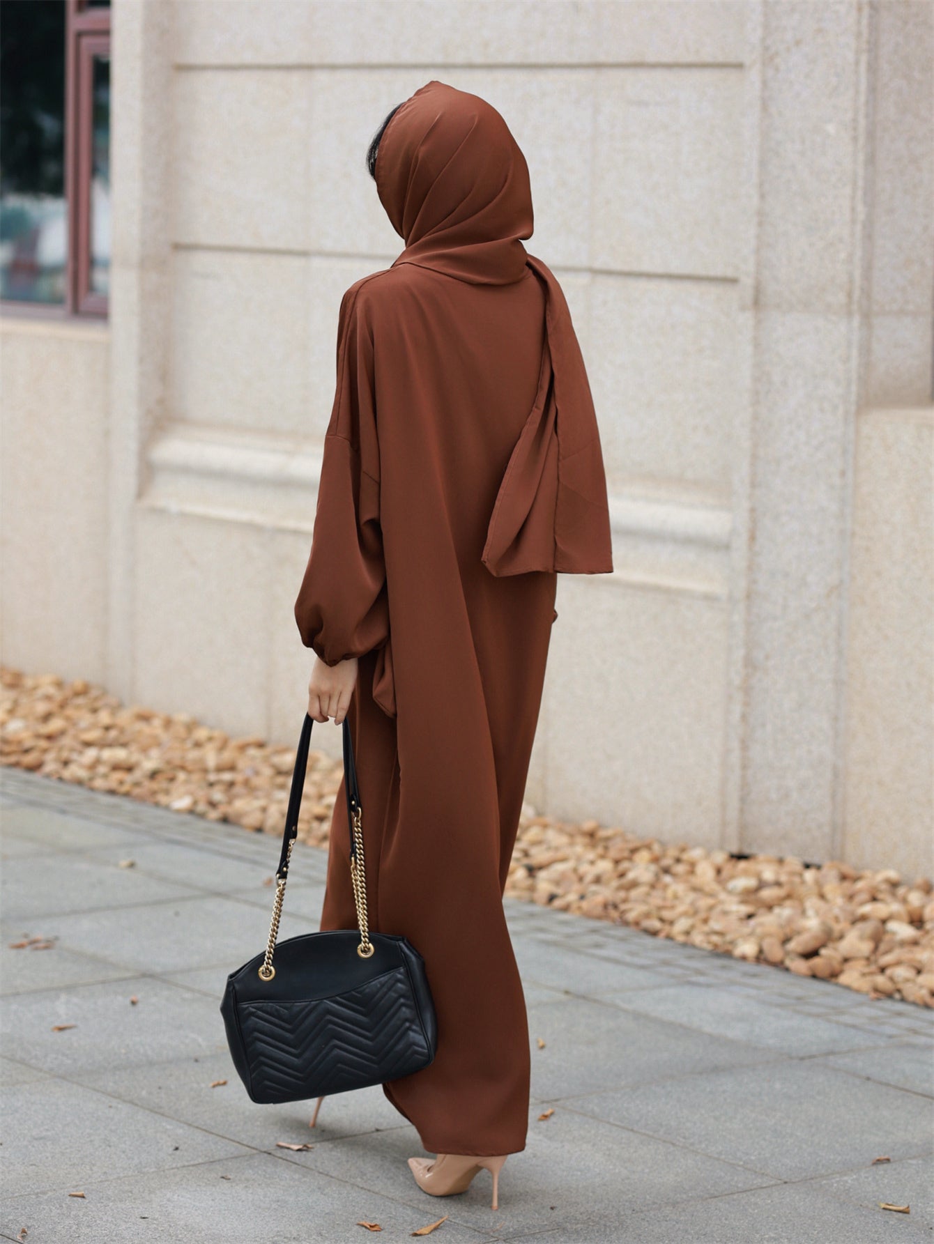 Women'S Loose Modest Jibab Abaya with Headscarf - Long Sleeve, Polyester, Non-Stretch Fabric | Ideal for Ramadan and Daily Wear, Casual Style, Allseason Abaya | Elegant Abaya | Polyester Abaya