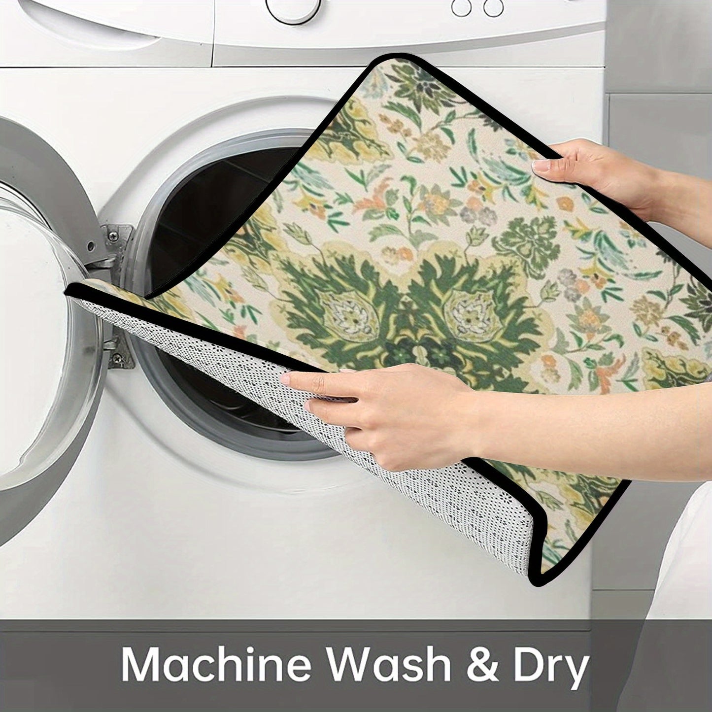Machine Washable Carpet, Floor Carpets and Protectants, Non-Slip, Fade Resistant, Flannel Area Mat, sqm Polyester, Lightweight Rugs for Entryway, Hallway, Kitchen and Corridor, Bedroom Office, Living Room