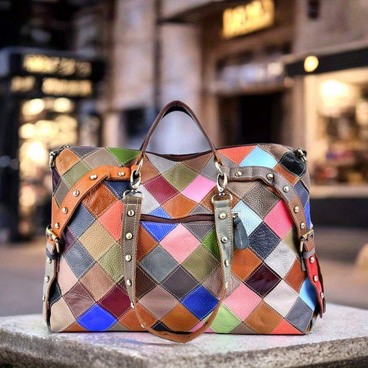 Tote Bag for Women - Large Capacity Cowhide Genuine Leather Crossbody Handbag
