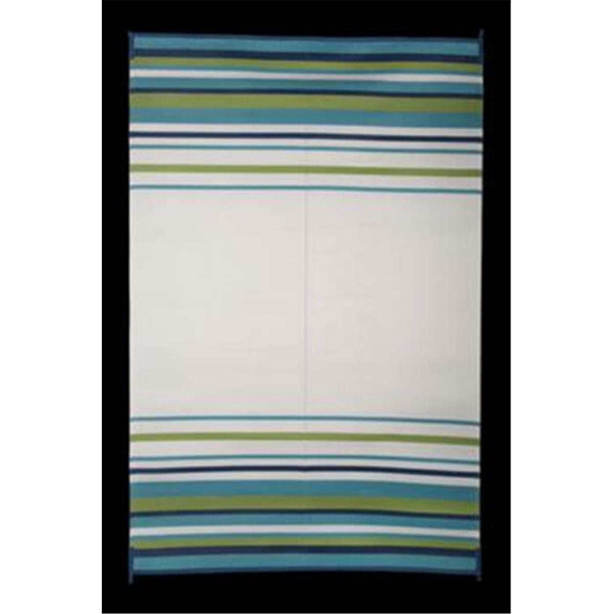 212 Main 8 x 20 ft. Reversible RV Outdoor Patio Medium Rug Aqua & Navy