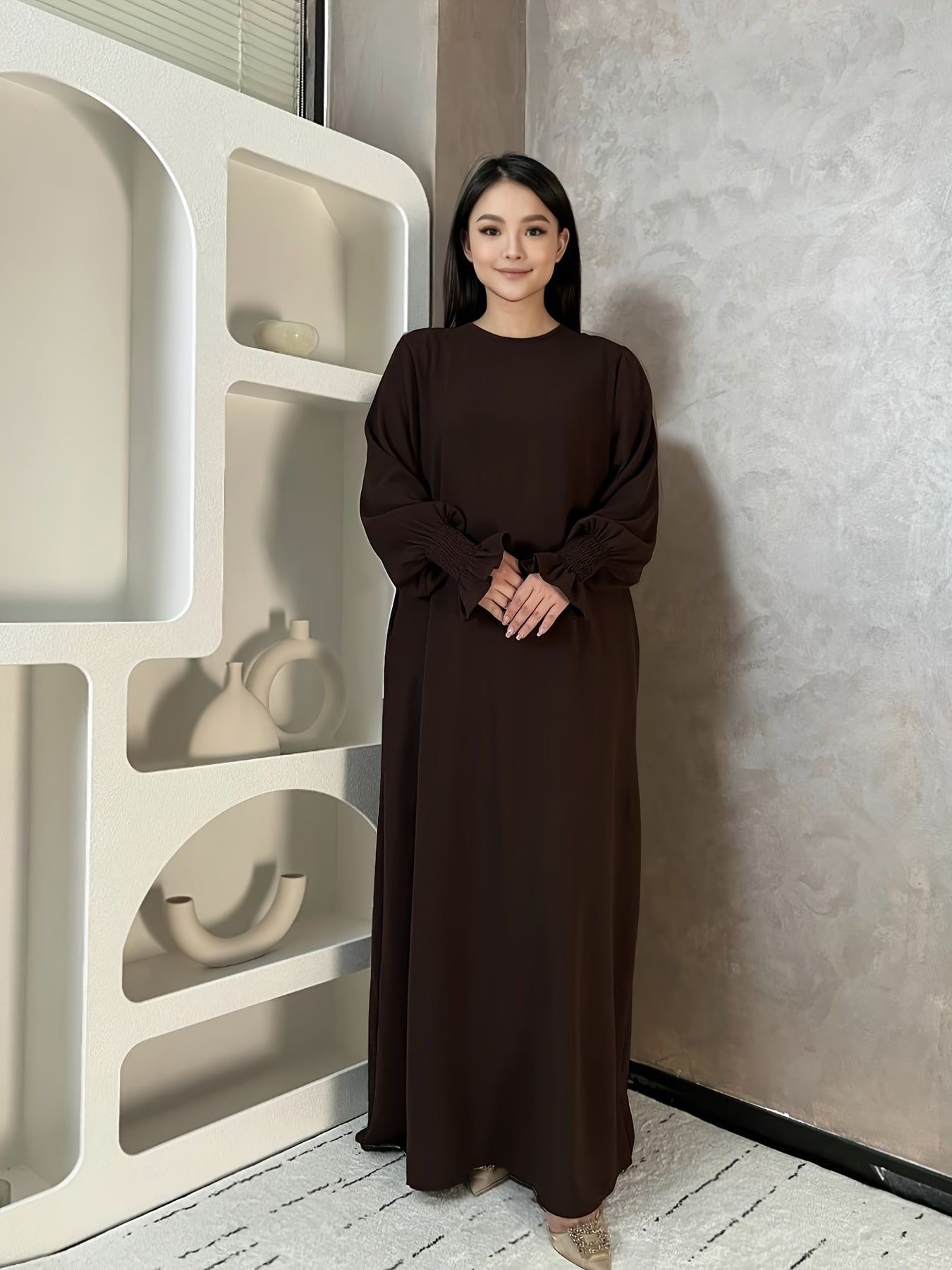 Soft Crepe Material With Pocket Muslim Lady Abaya Prayer Abaya