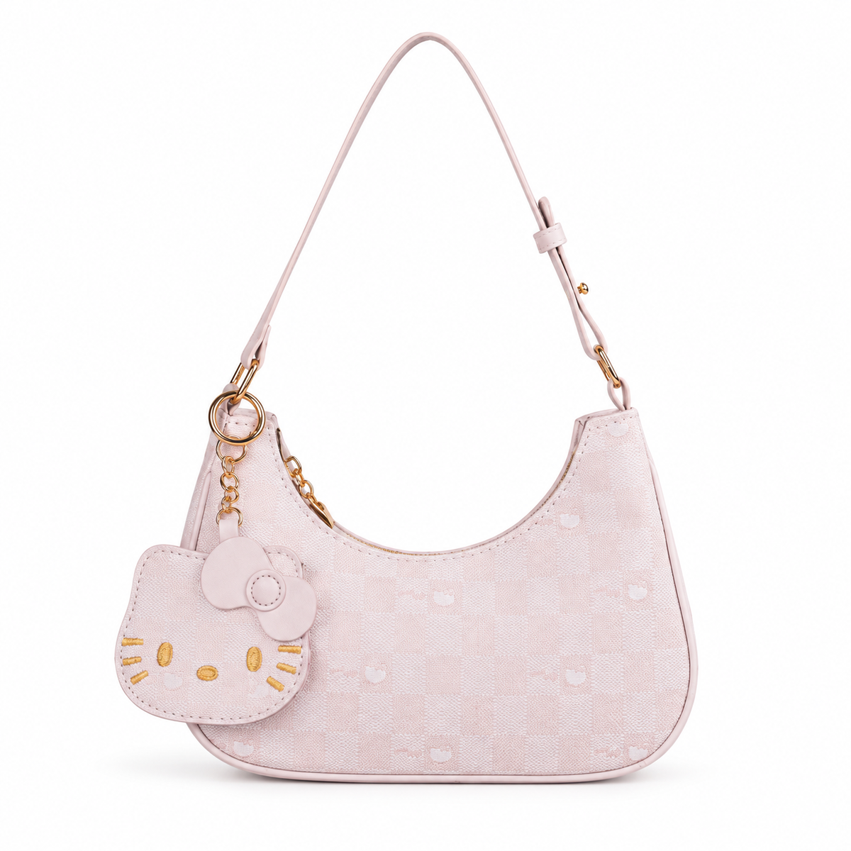 Blush Pink Vegan Leather Shoulder Bag
