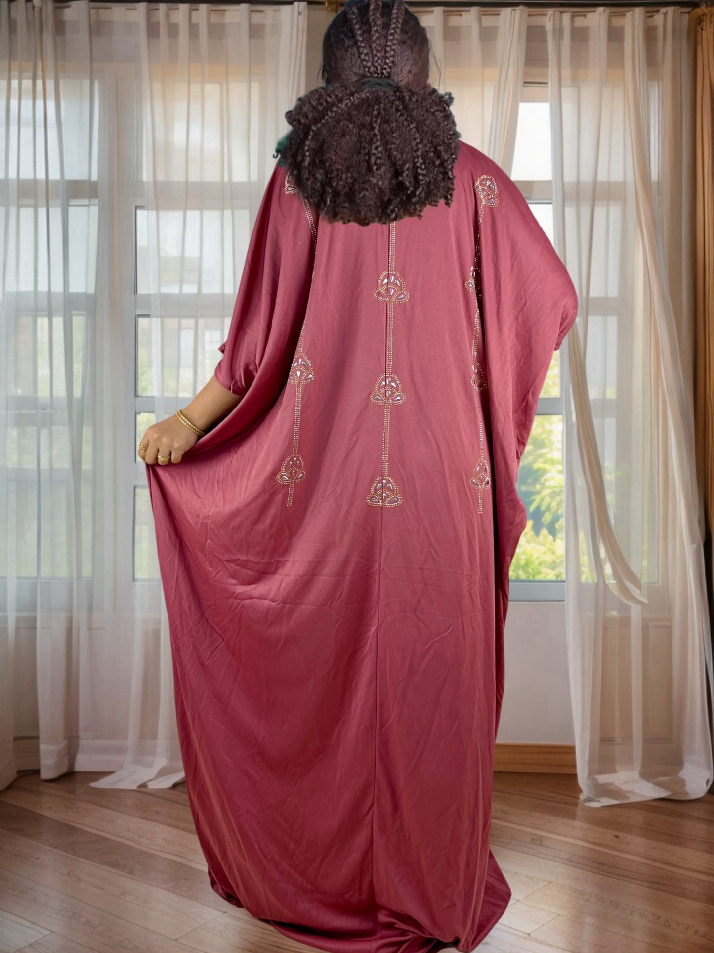 Plus Size, Women's Turkish Abaya Long Kaftan - Elegant Islamic Gown with Voluminous flowy design, Non-Transparent Full Coverage Dress for Everyday & Special Occasions