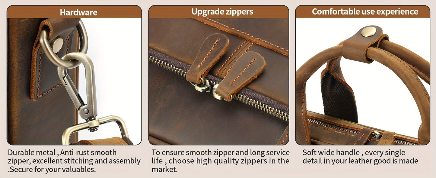 Leather Briefcase For Men, Business Travel Laptop Messenger Bags