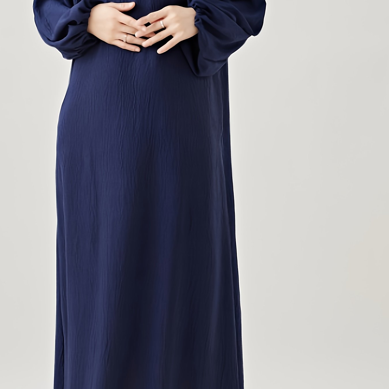 Polyester Muslim Pakistani Abaya - Comfortable, Casual, Solid Color with Bubble Pleats, Elastic Cuffs, Flowy Hem, Machine Washable