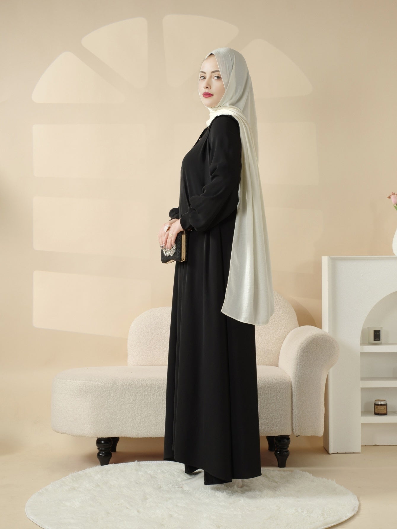Elegant Macaron Color Shoulder Button Pullover Abaya Dress for Women - Long Sleeve, Solid Color, Non-Stretch Fabric, Regular Fit, Perfect for Ramadan, Prayer, and Muslim Style, Muslim Dress | Elegant Abaya | Nonstretch Fabric, Abay