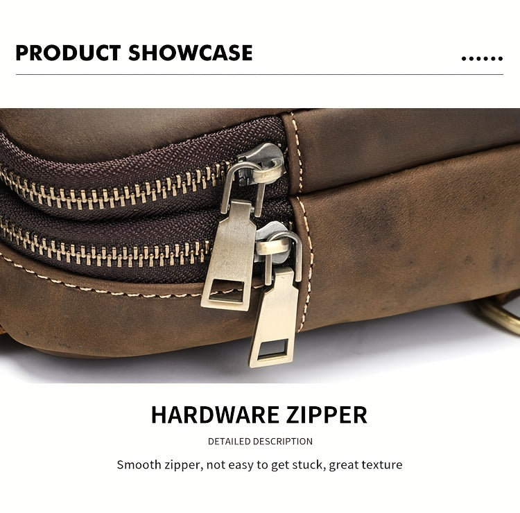 Leather Men Sling Bag, Small Crossbody Bags For Phone Daily Used Shoulder Bags, Sport Running Sling Bags, Leather Men Messenger Bag