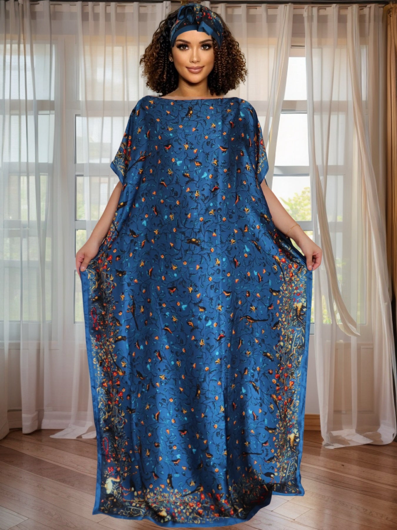 Plus Size, Women's Plus Size Kaftan Abaya with Matching Scarf - Flowy Lightweight Middle Eastern Abaya, Non-Stretch All-Season Islamicrobe, Elegant Turkish Kaftan for Formal & Casual Events Attire