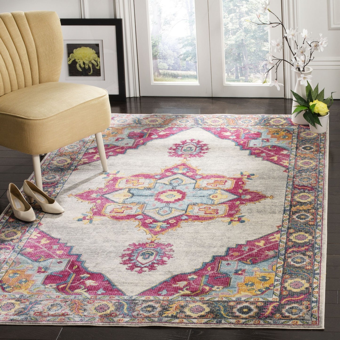 Indoor Power Loomed Easy Care Area Rug, Runner For Home Decor Rug for Living Room, Bedroom, Dining Room, Home Office, Basement