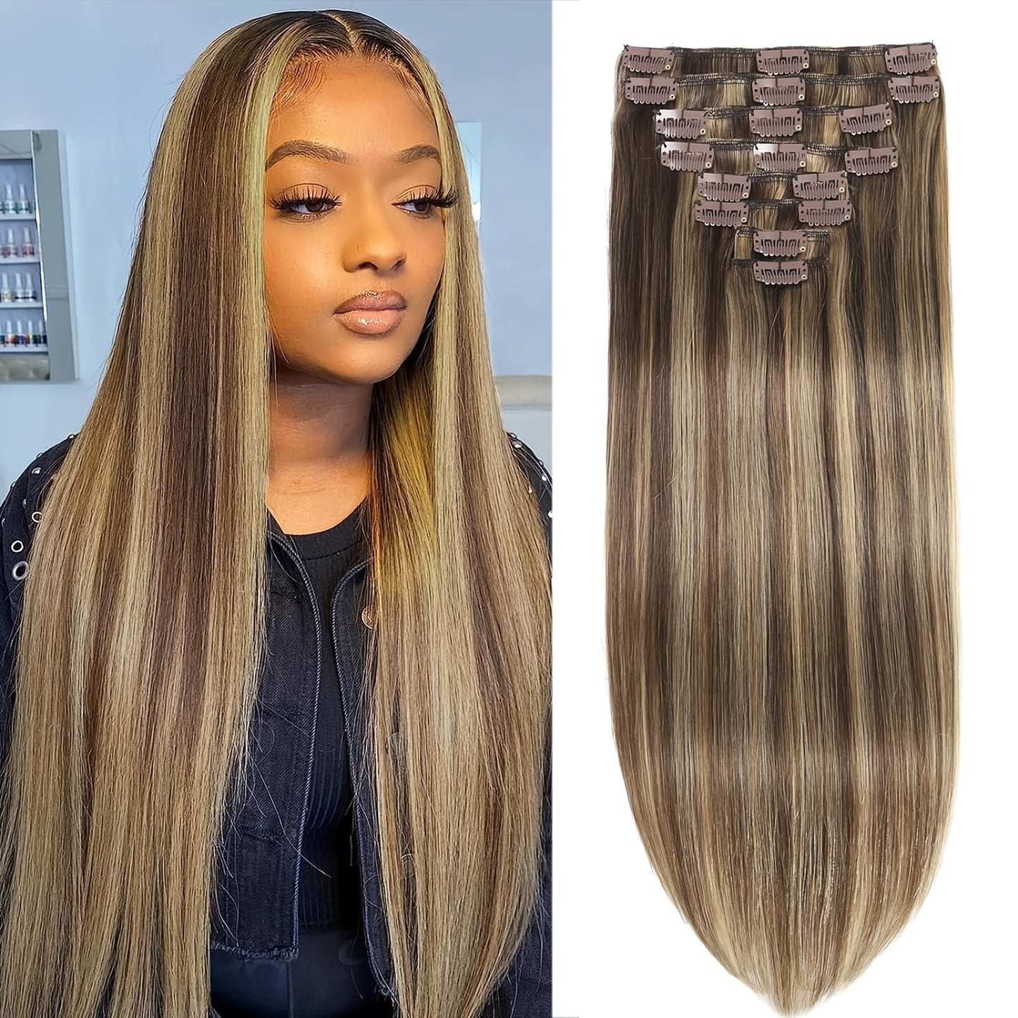 Clip In Hair Extensions Real Human Hair | 18-26 Inch 120 G 8pcs Seamless Clip In Hair Extensions