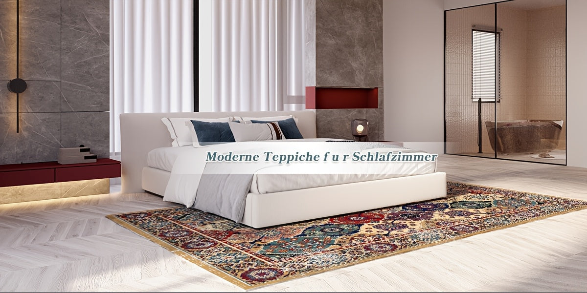 Washable Vintage Medallion Small Mat with Non-Slip Backing Soft and Stain Resistant Non-Shedding Low Plush Floor Mat Pad for Living Room Bedroom Kitchen Home Office