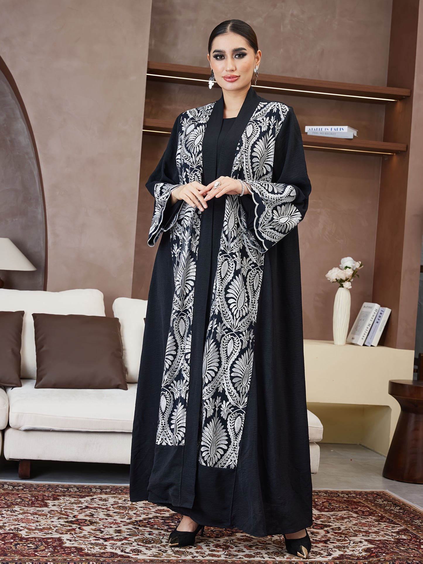 New Abaya for Ramadan, Middle Eastern Arabic Robe, Saudi Arabia, Turkish Muslim Women'S Floral Dress with Comfortable Breathable Fabric, High-End Fashion Paisley Pattern