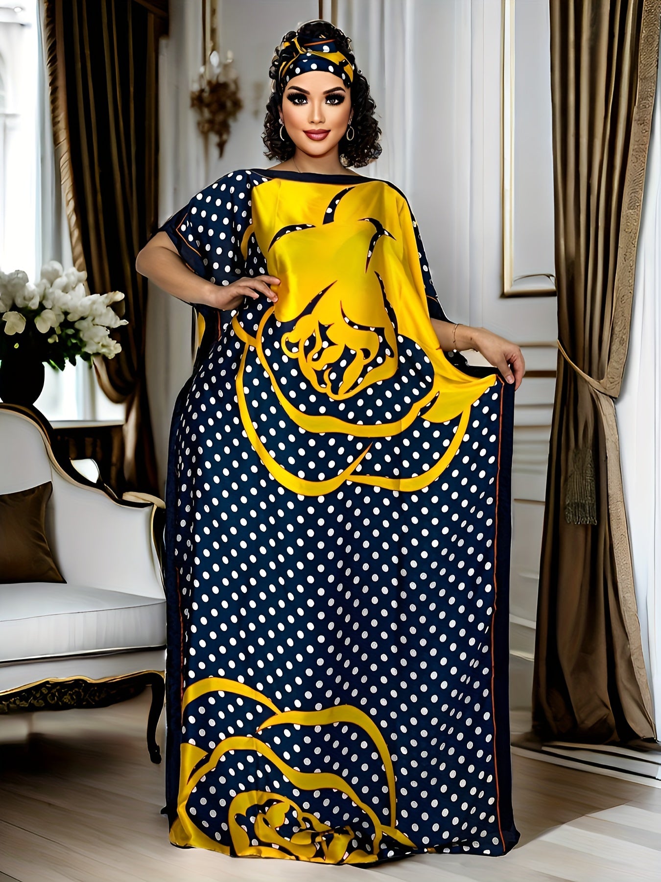 Middle Eastern Robe + Scarf | Kaftan Abaya