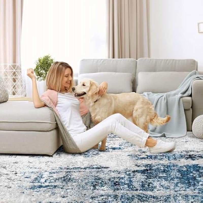 Area Rug, Washable Rug Modern Abstract Bedroom Rug Non-Slip Soft Neutral Area Rug Stain Resistant Throw Rugs for Entryway Kitchen Door Mat Indoor Entrance Laundry