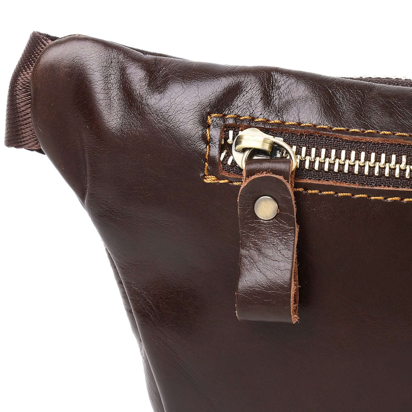 Genuine Leather Belt Bag Fanny Pack For Men Women Hip Bum Bag Belt Slim Cell Phone Purse Wallet Crossbody Sling Pouch Brown