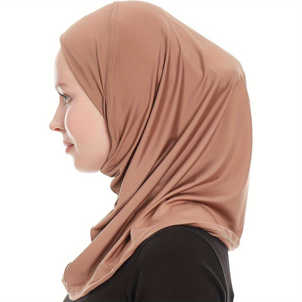 Women's Instant Bamboo Jersey Hijab Headscarf - Soft Non-Sticky Edge Islamic Scarf, Elegant Bohemian one-Piece Hijab for Everyday & Formal Wear, Easy to Maintain Muslim Head Covering for Women