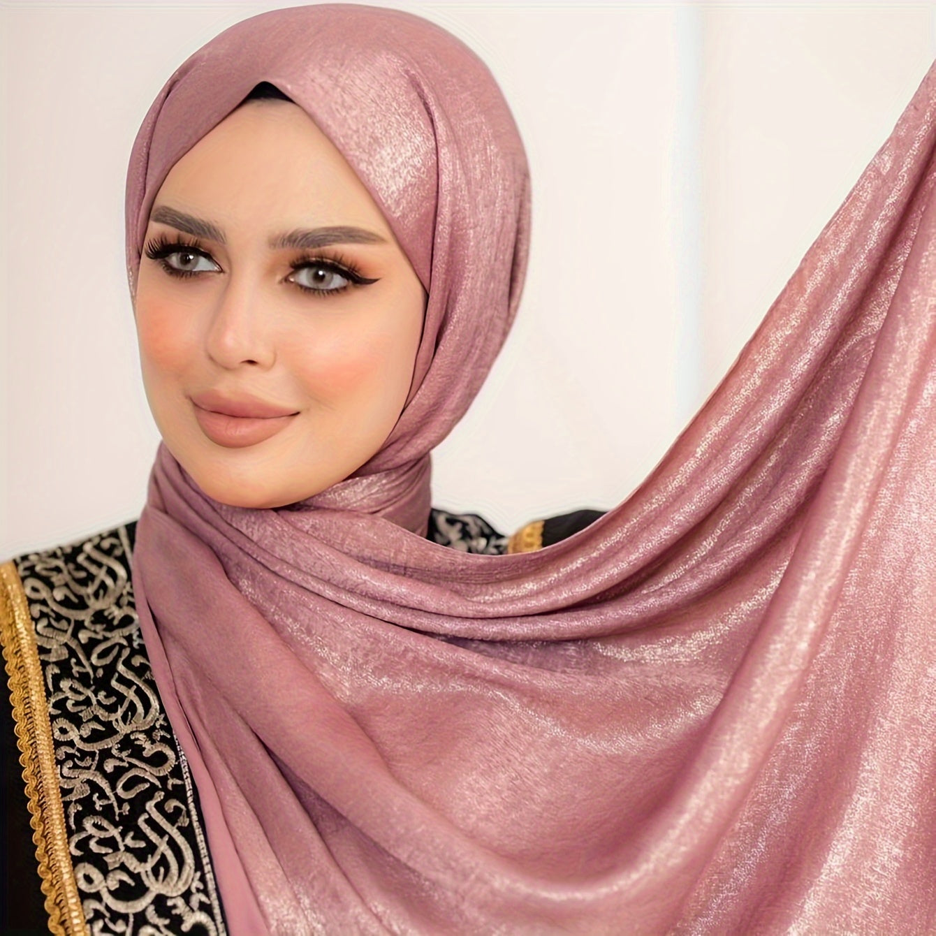 1/2 Pack Non-Stretch Religious Muslim Khimar Abaya, 100% Polyester, Breathable, Handmade, Available in Various Solid Colors, Includes Hand Wash or Professional Dry Clean Care Instructions